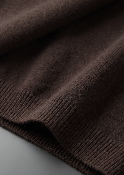 Premium Cashmere Classic Crewneck T-Shirt - Dark Brown, view 6