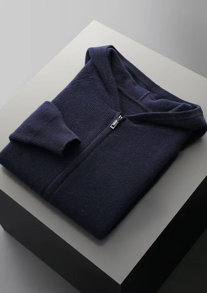 Pure Extra-Fine Merino Wool Ribbed Zip Hoodie, view 11