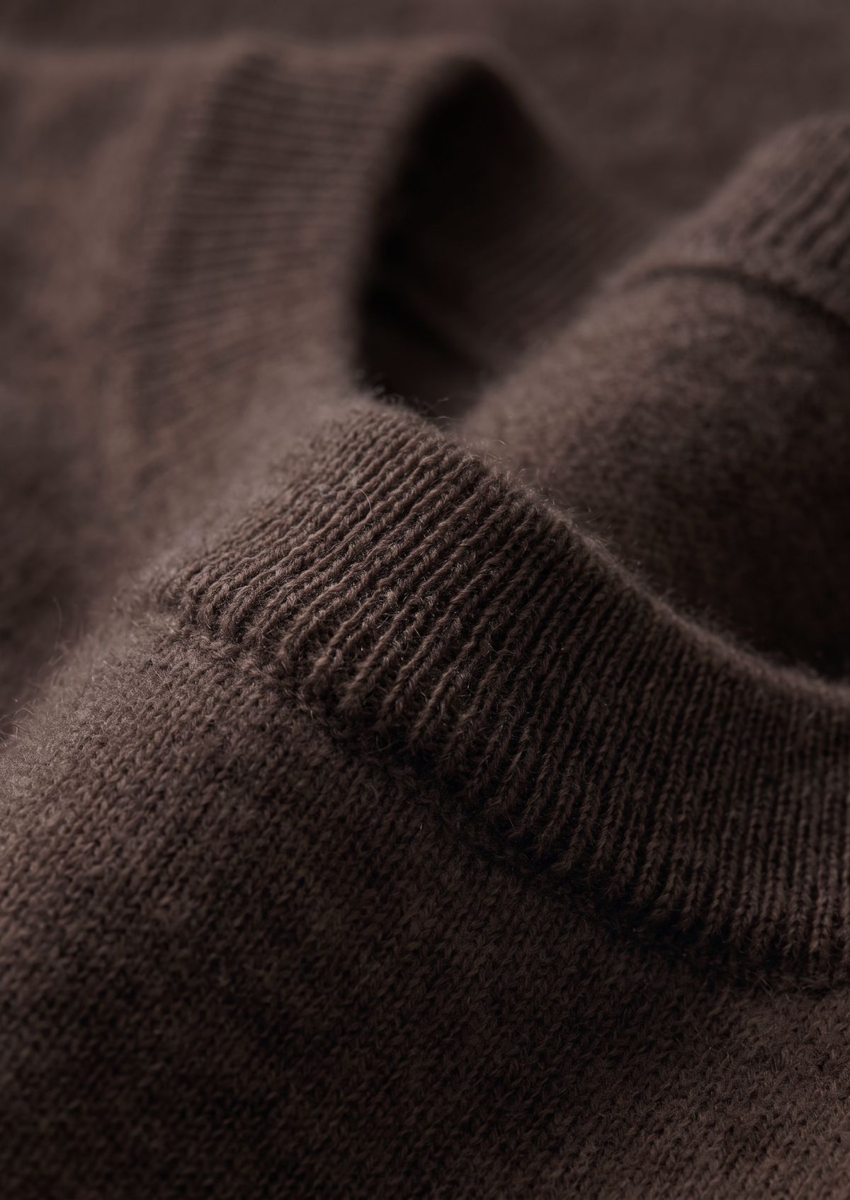 Premium Cashmere Classic Crewneck T-Shirt - Dark Brown, view 3