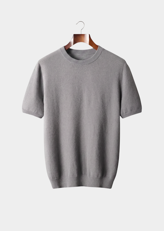 Premium Cashmere Classic Crewneck T-Shirt - Ashen Truffle, view 1