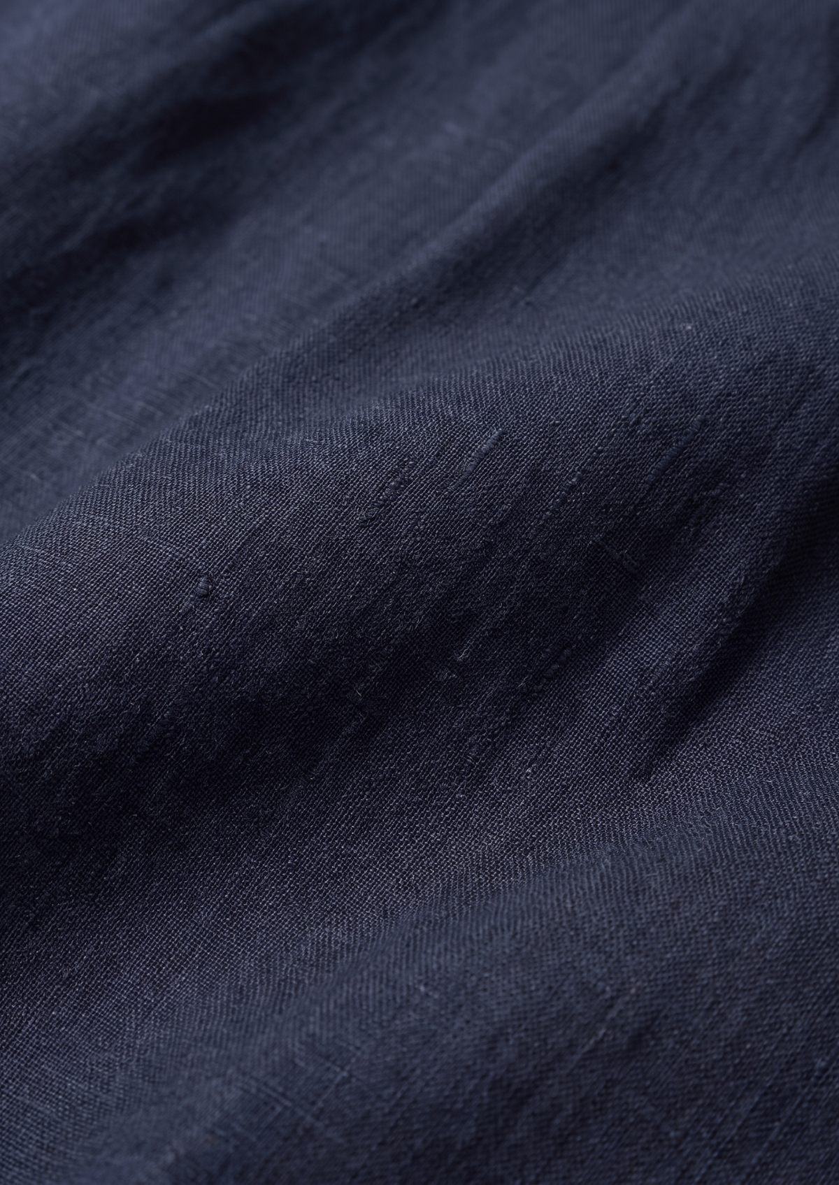 Navy Blue Pleated Linen Positano Shorts, view 3