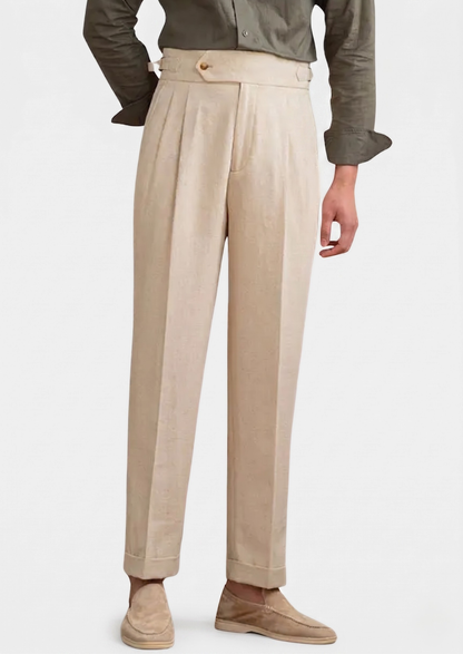 Ercolano Pleated Coastal Trousers - Sand, view 1