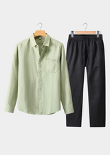 Aurelia Longsleeve Summer Set - Mint Green/black