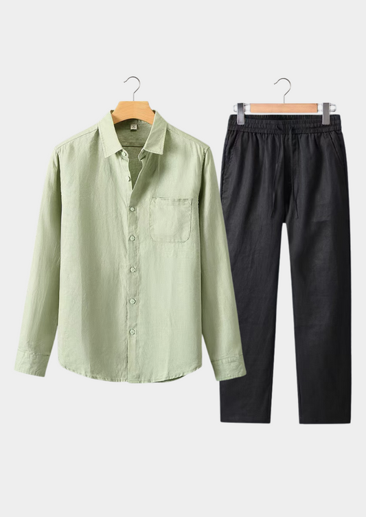 Aurelia Longsleeve Summer Set - Mint Green/black, view 1