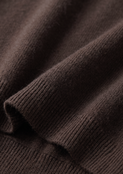 Premium Cashmere Classic Crewneck T-Shirt - Dark Brown, view 5