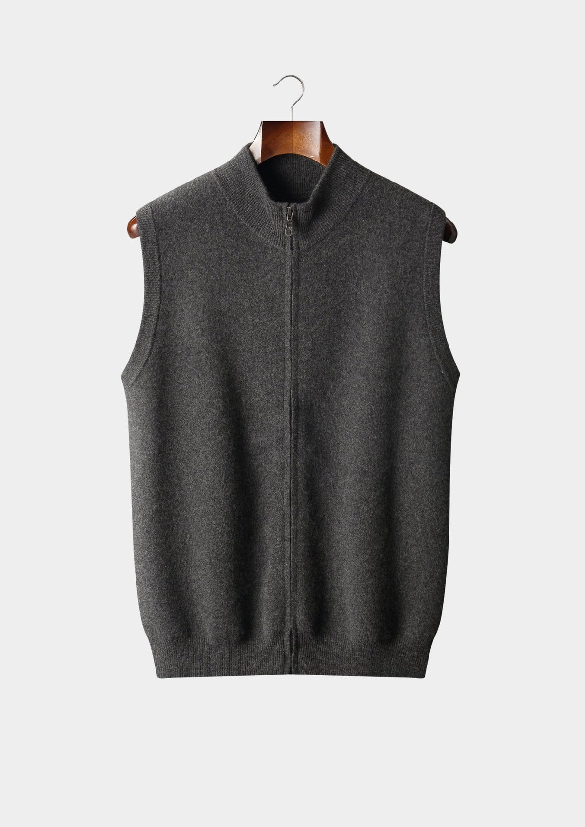 Pure Extra-Fine Merino Wool Zipper Vest, view 1