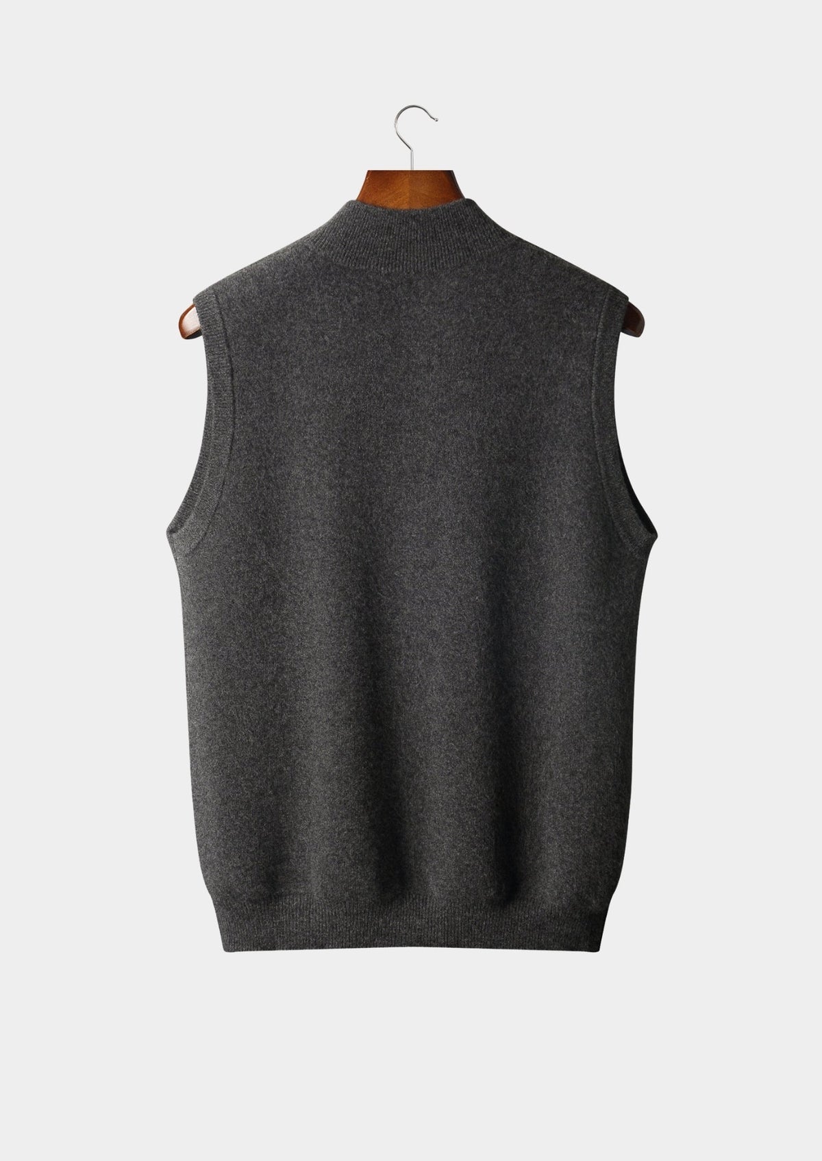Pure Extra-Fine Merino Wool Zipper Vest, view 2
