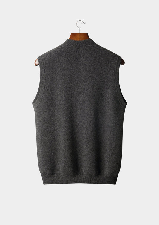 Pure Extra-Fine Merino Wool Zipper Vest, view 2