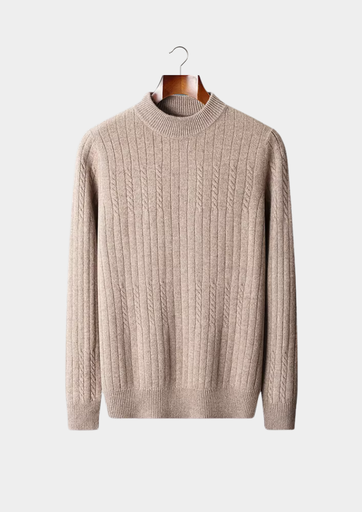 Pure Extra-Fine Merino Wool Rib Mockneck, view 1