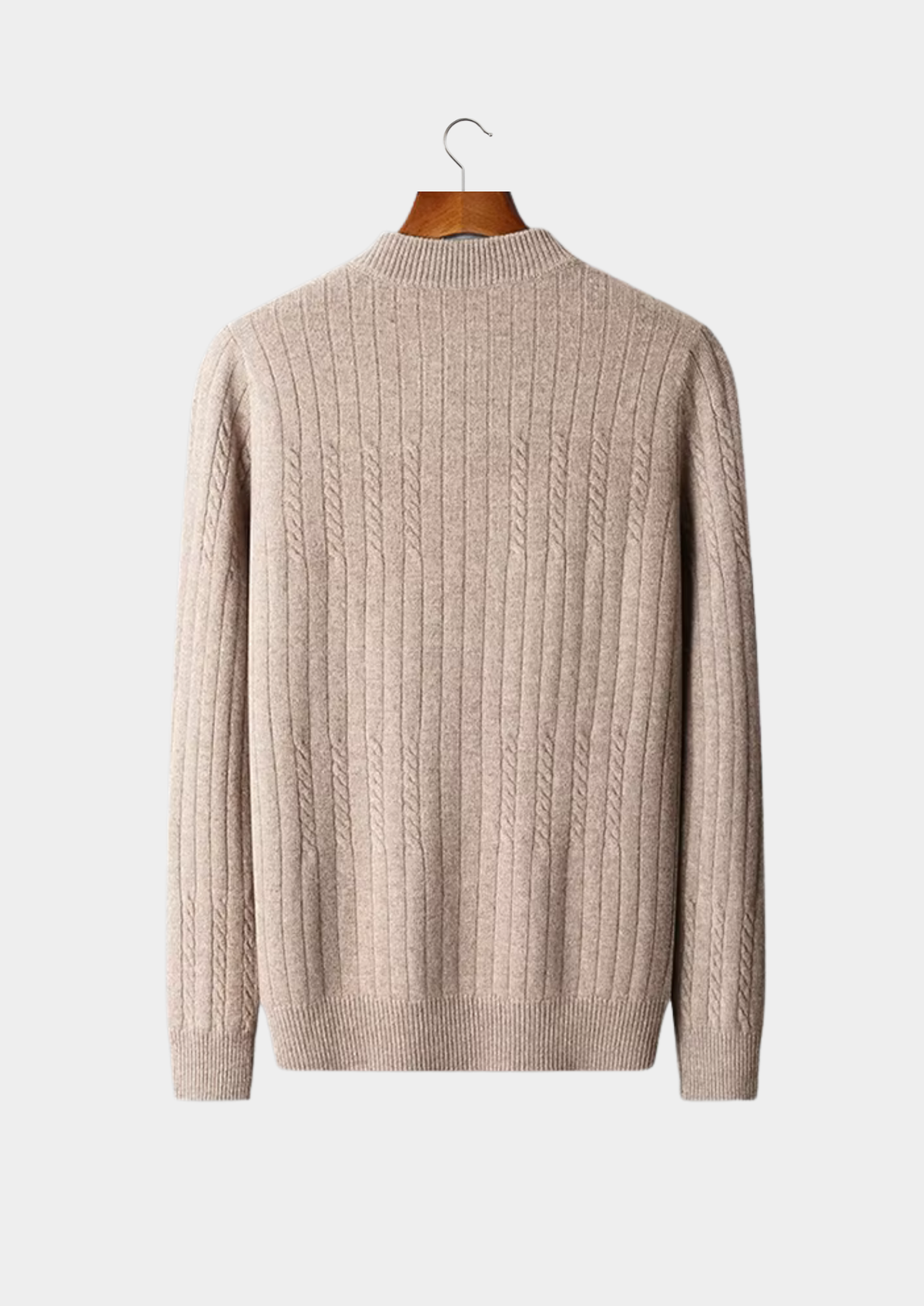 Pure Extra-Fine Merino Wool Rib Mockneck, view 2