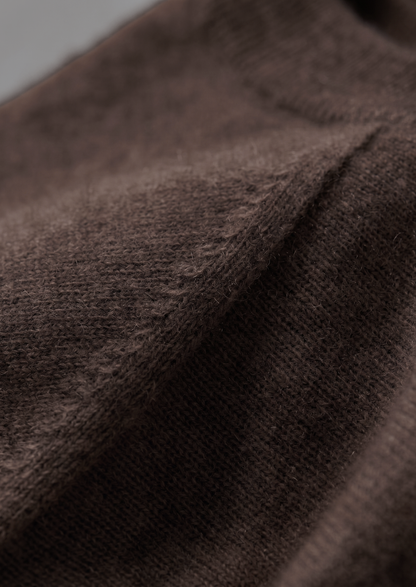 Premium Cashmere Classic Crewneck T-Shirt - Dark Brown, view 4