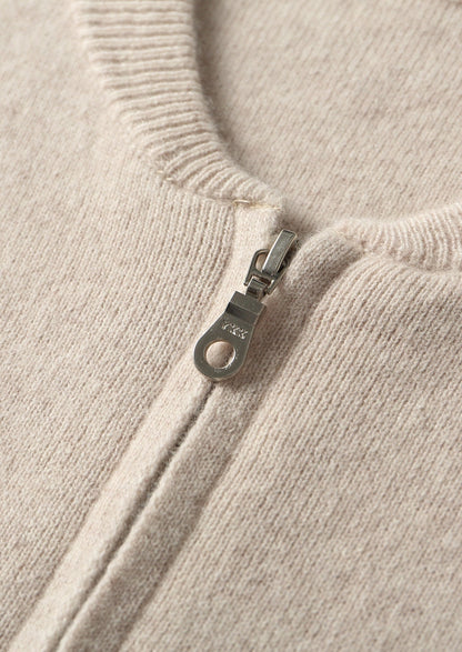 Pure Extra-Fine Merino Wool Essential Zip Cardigan, view 8