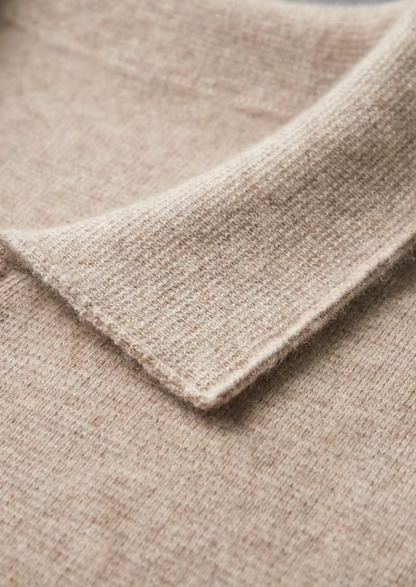 Pure Extra-Fine Merino Wool Zip Polo Cardigan, view 8