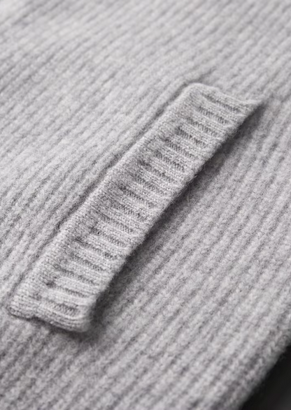 Pure Extra-Fine Merino Wool Ribbed Cardigan, view 4