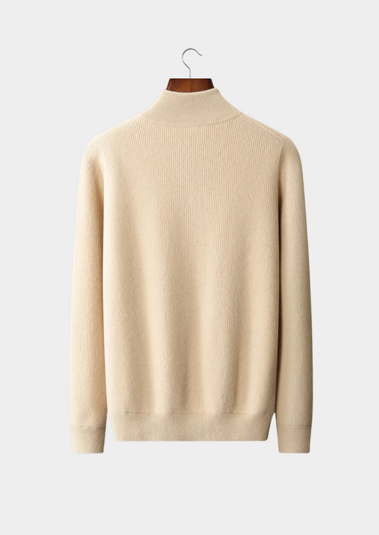 Pure Extra-Fine Merino Wool Ribbed Zip Cardigan, view 2