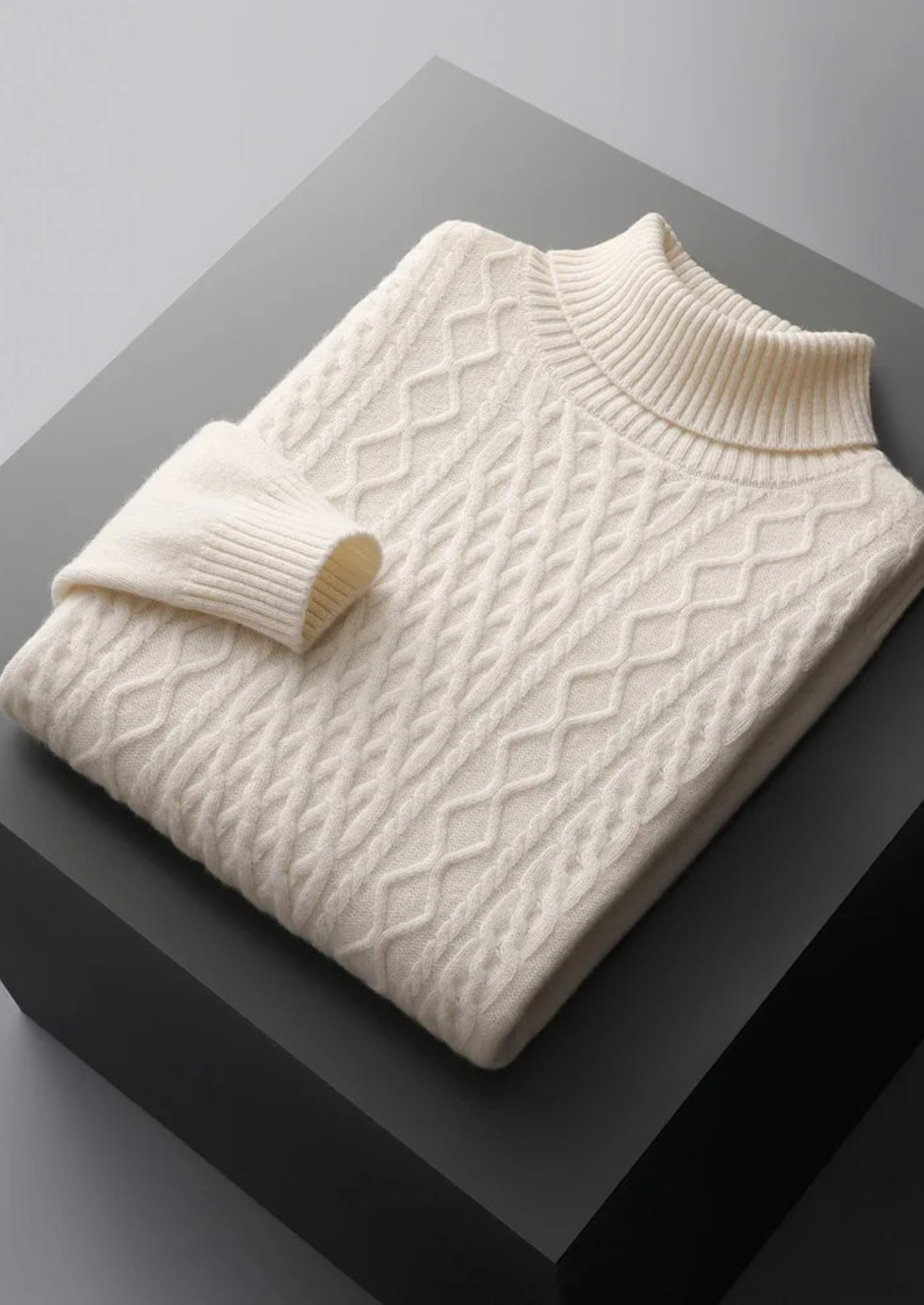 Pure Extra-Fine Merino Wool Traiano Rollneck, view 3
