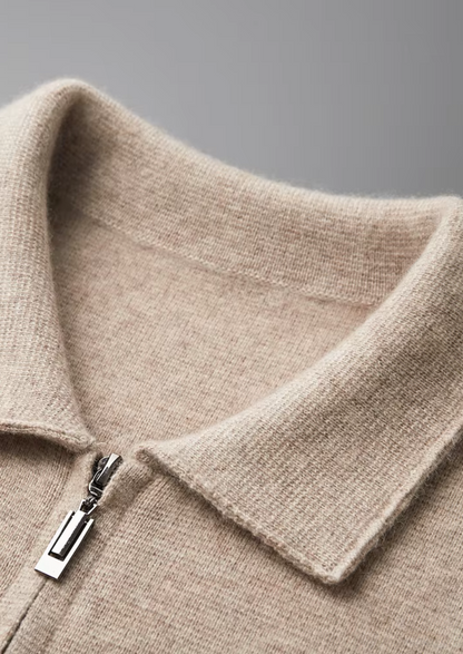 Pure Extra-Fine Merino Wool Zip Polo Cardigan, view 4