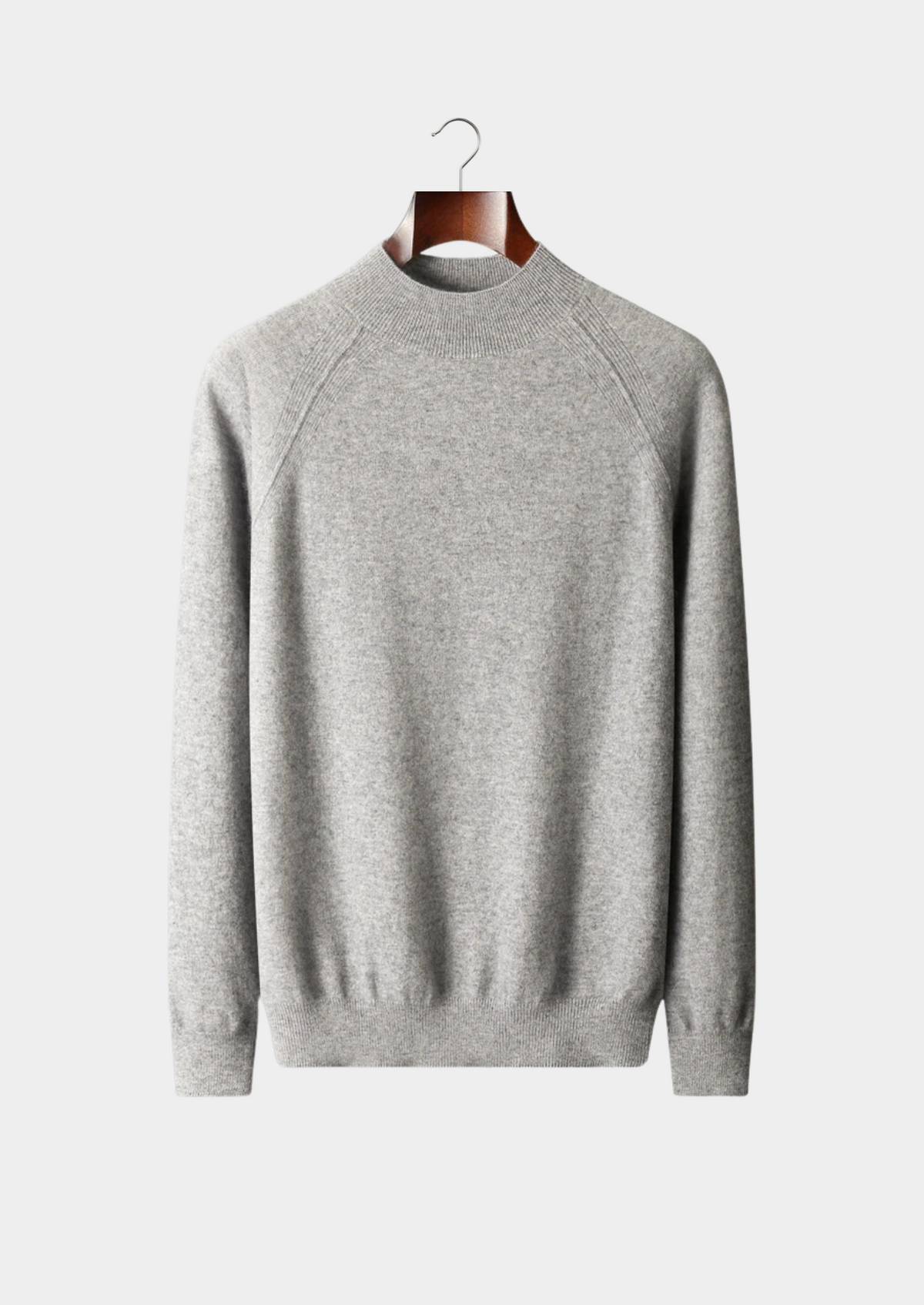 Pure Extra-Fine Merino Wool Raglan Mockneck, view 1
