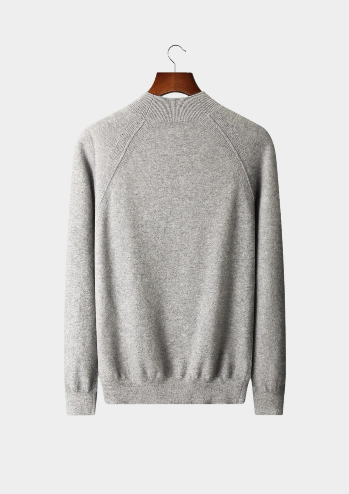 Pure Extra-Fine Merino Wool Raglan Mockneck, view 2