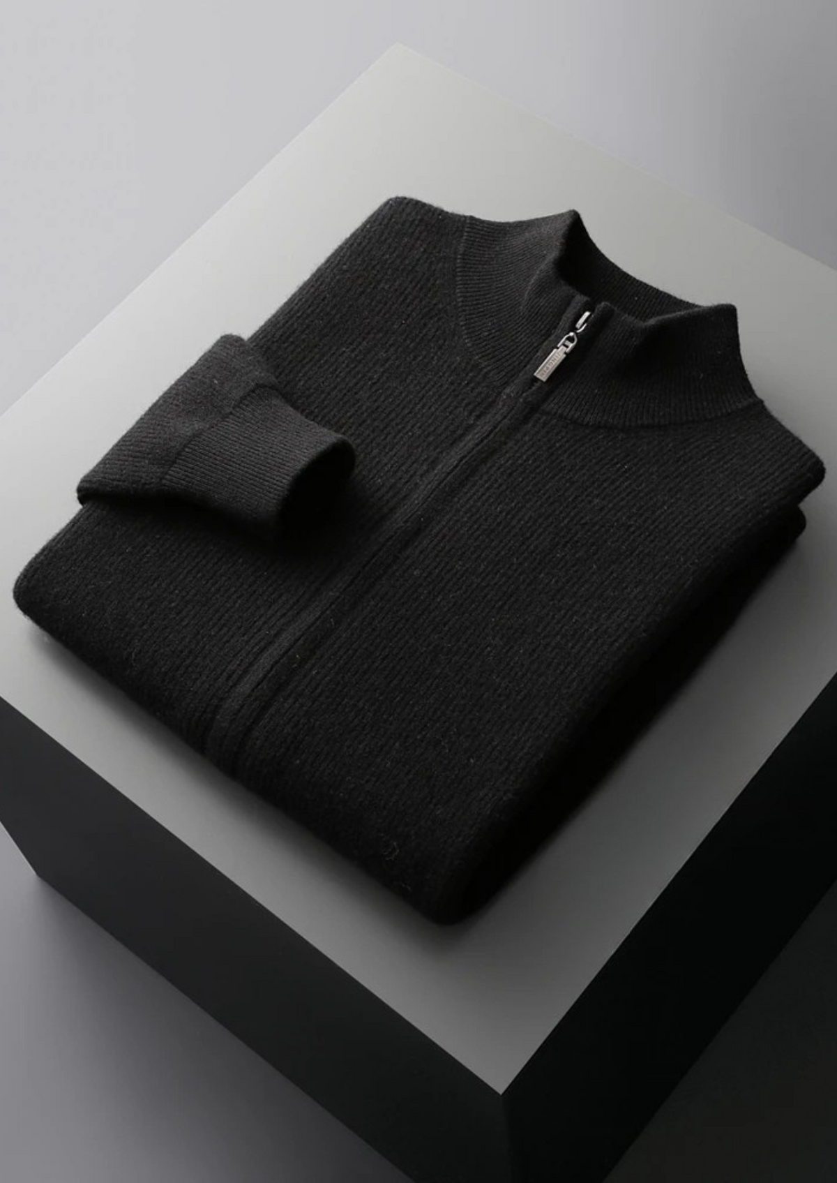 Pure Extra-Fine Merino Wool Ribbed Zip Cardigan, view 12