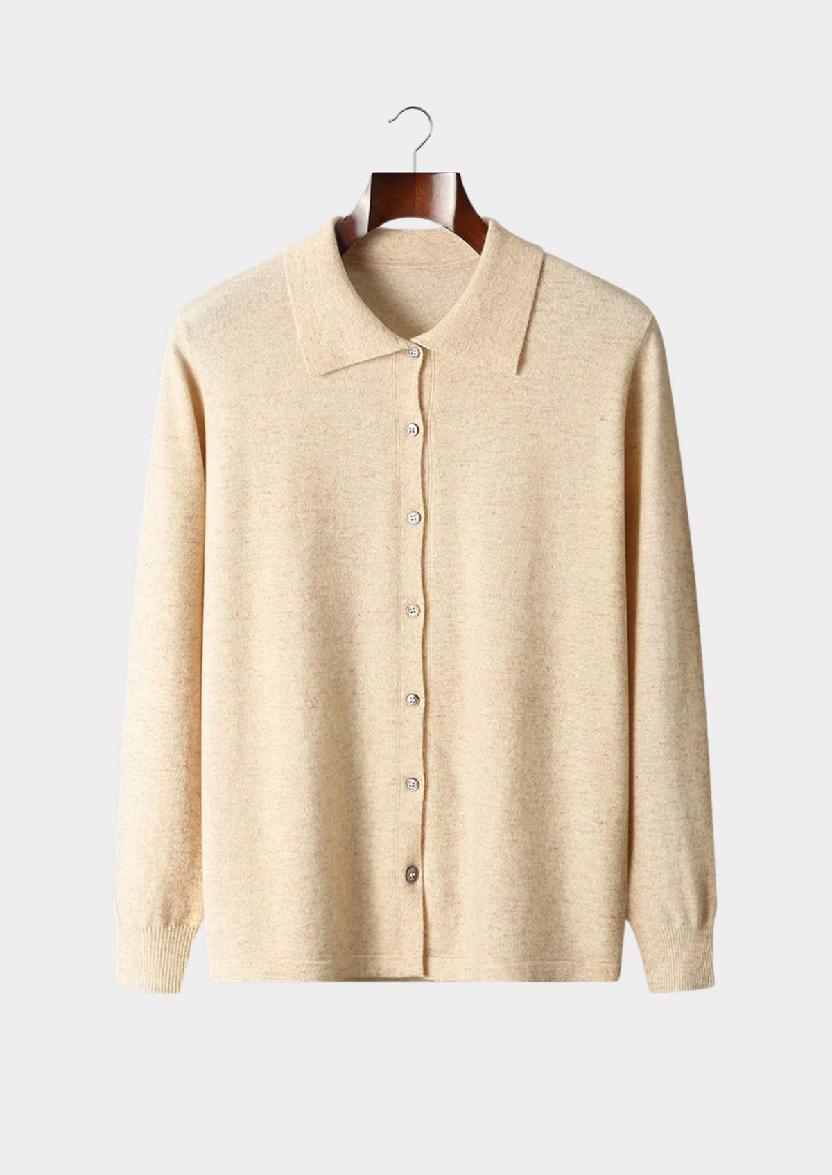 Pure Extra-Fine Merino Wool Polo Cardigan, view 4
