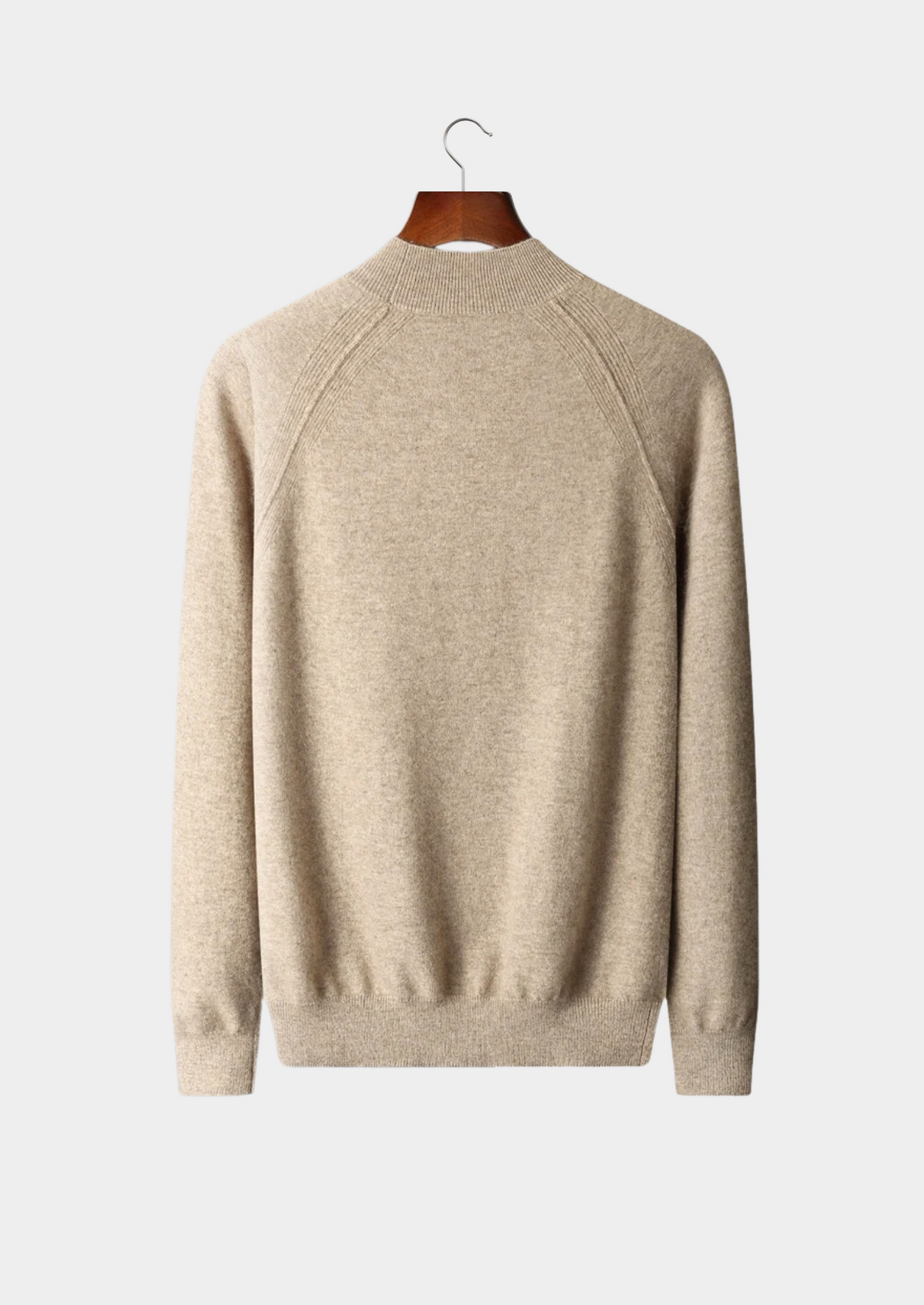 Pure Extra-Fine Merino Wool Raglan Mockneck, view 5