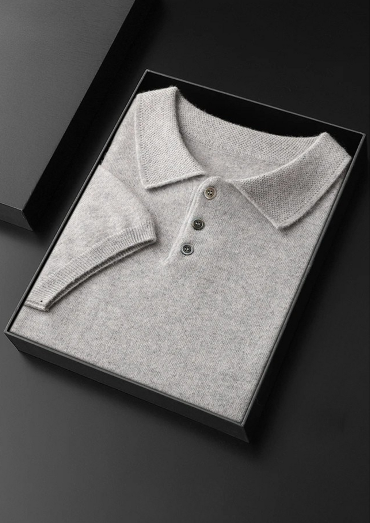Premium Cashmere Classic Polo Shirt, view 8
