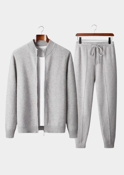 Pure Extra-Fine Merino Wool Light Gray Luzzo Set, view 1