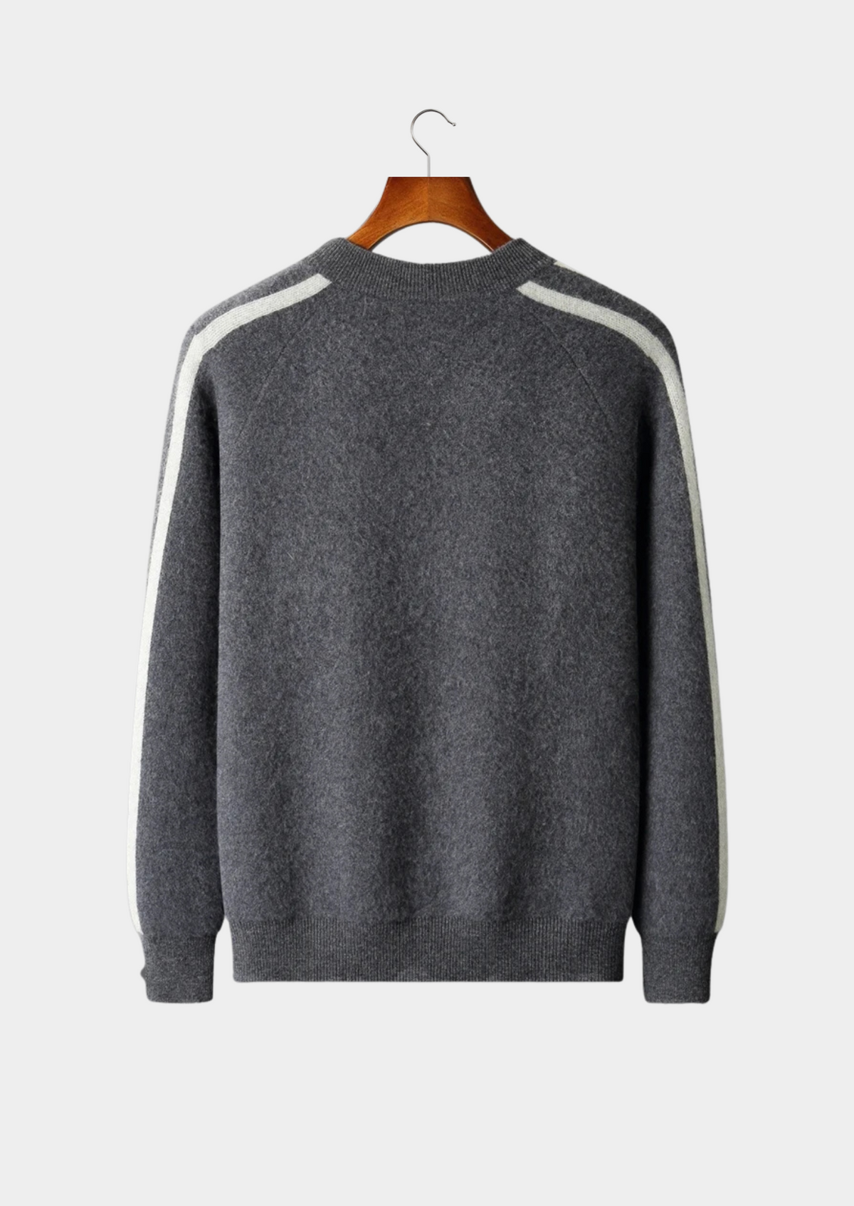 Pure Extra-Fine Merino Wool Striped Cardigan, view 2
