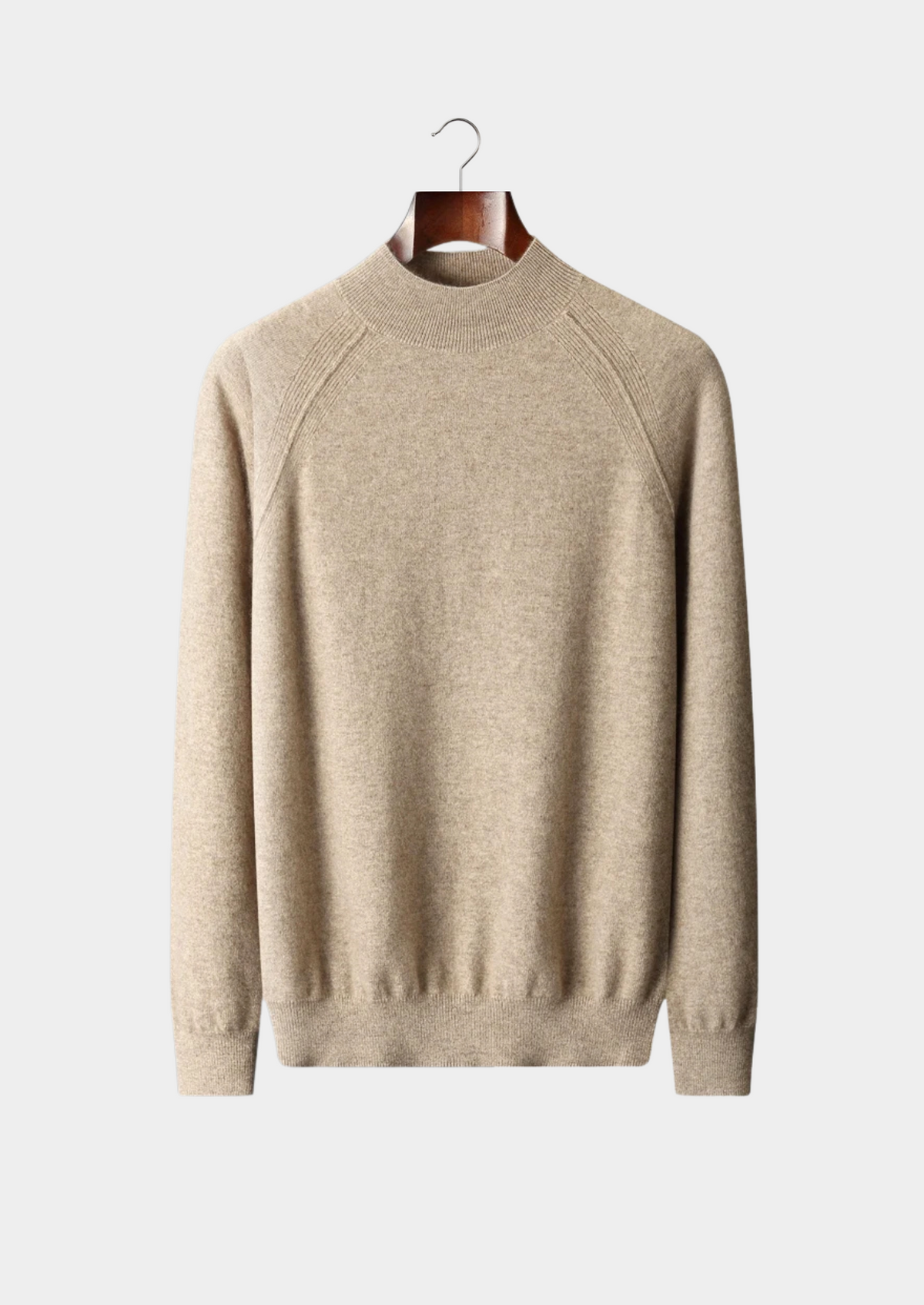 Pure Extra-Fine Merino Wool Raglan Mockneck, view 4