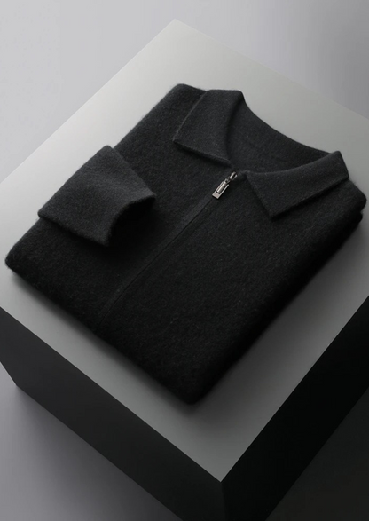 Premium Cashmere Zipper Cardigan, view 7