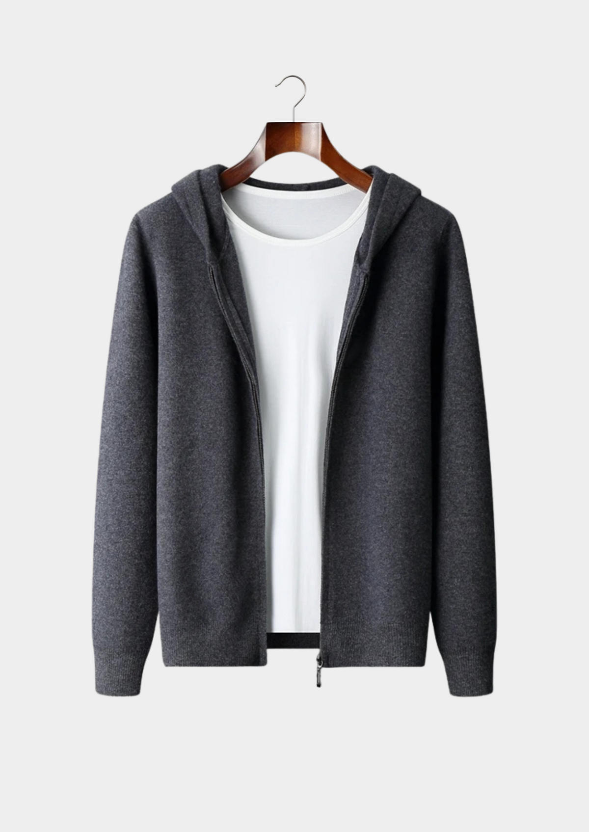Premium Cashmere Zipper Hoodie, view 1