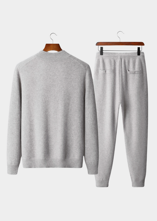 Pure Extra-Fine Merino Wool Light Gray Luzzo Set, view 2