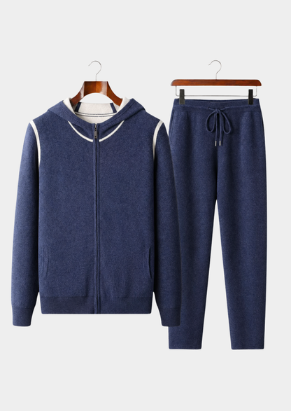 Premium Cashmere Navy Blue Milano Leisure Set, view 1