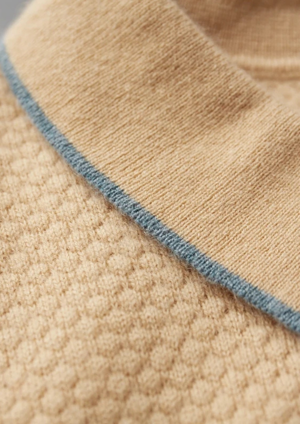 Premium Cashmere Mustard Two-Tone Polo, view 5