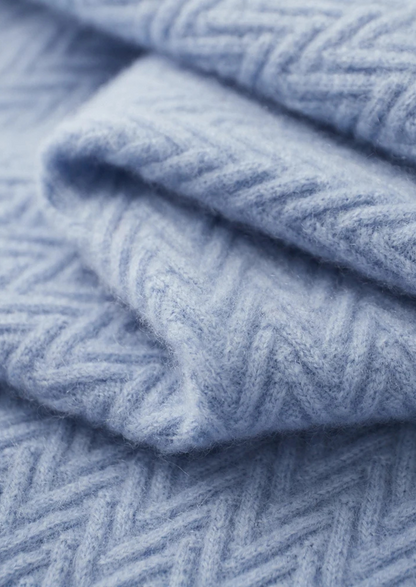 Premium Cashmere Zigzag Button Sweater, view 8
