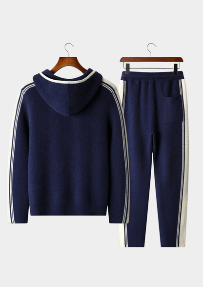 Pure Extra-Fine Merino Wool Navy Blue Damien Set, view 2