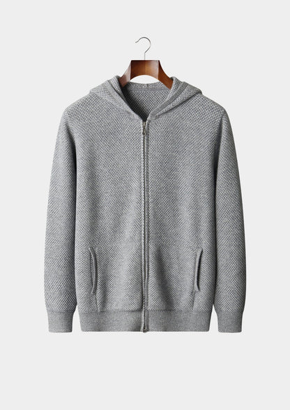 Pure Extra-Fine Merino Wool Jaquard Hoodie, view 1