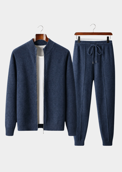 Pure Extra-Fine Merino Wool Navy Blue Luzzo Set, view 1