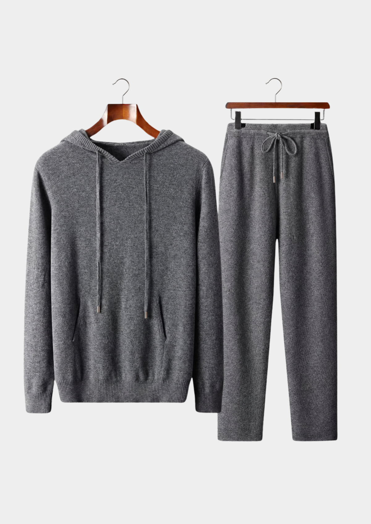 Pure Extra-Fine Merino Wool Dark Gray Savro Set, view 1