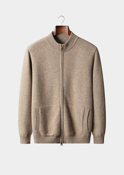 Pure Extra-Fine Merino Wool Dual Zip Cardigan, view 1