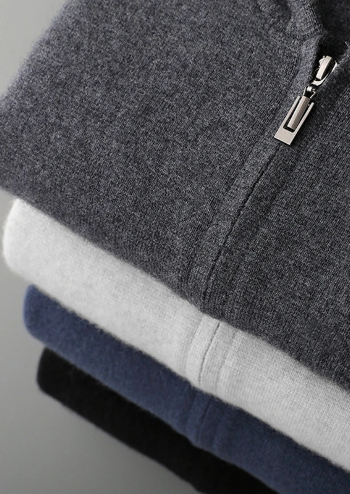 Premium Cashmere Zipper Hoodie, view 18
