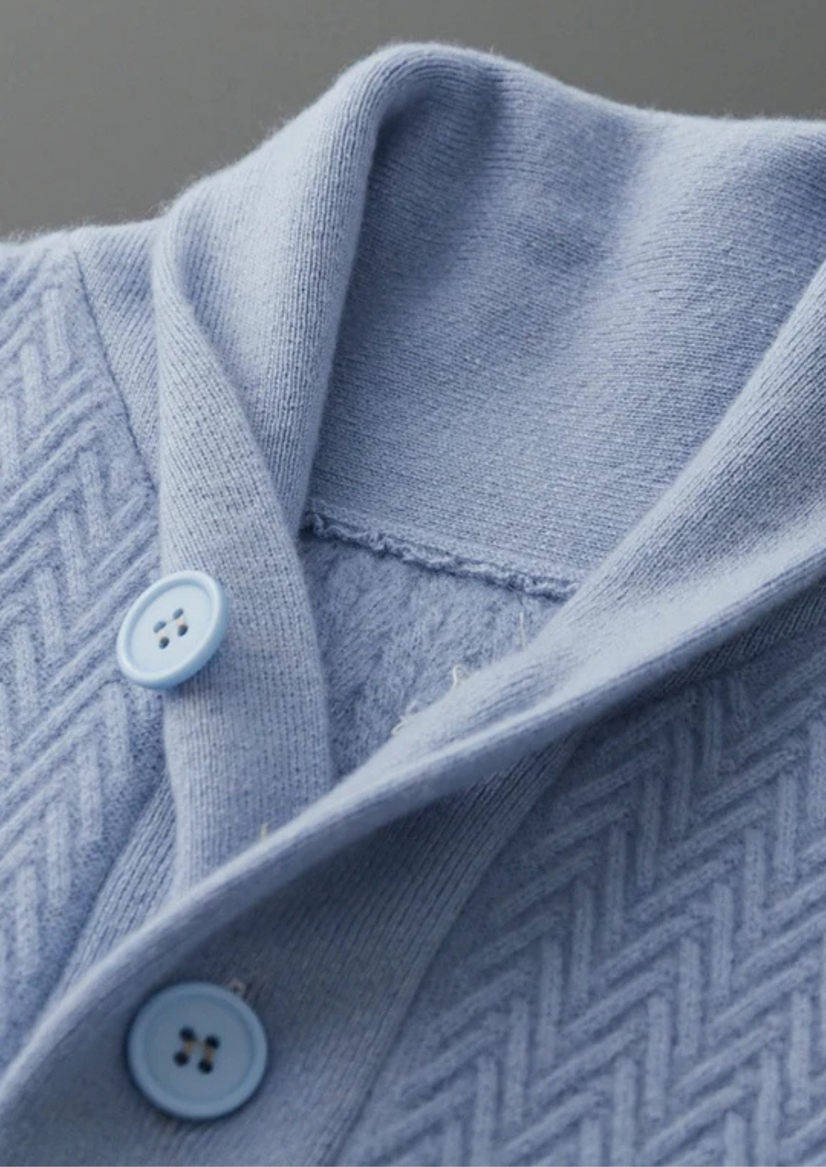 Premium Cashmere Zigzag Button Sweater, view 5