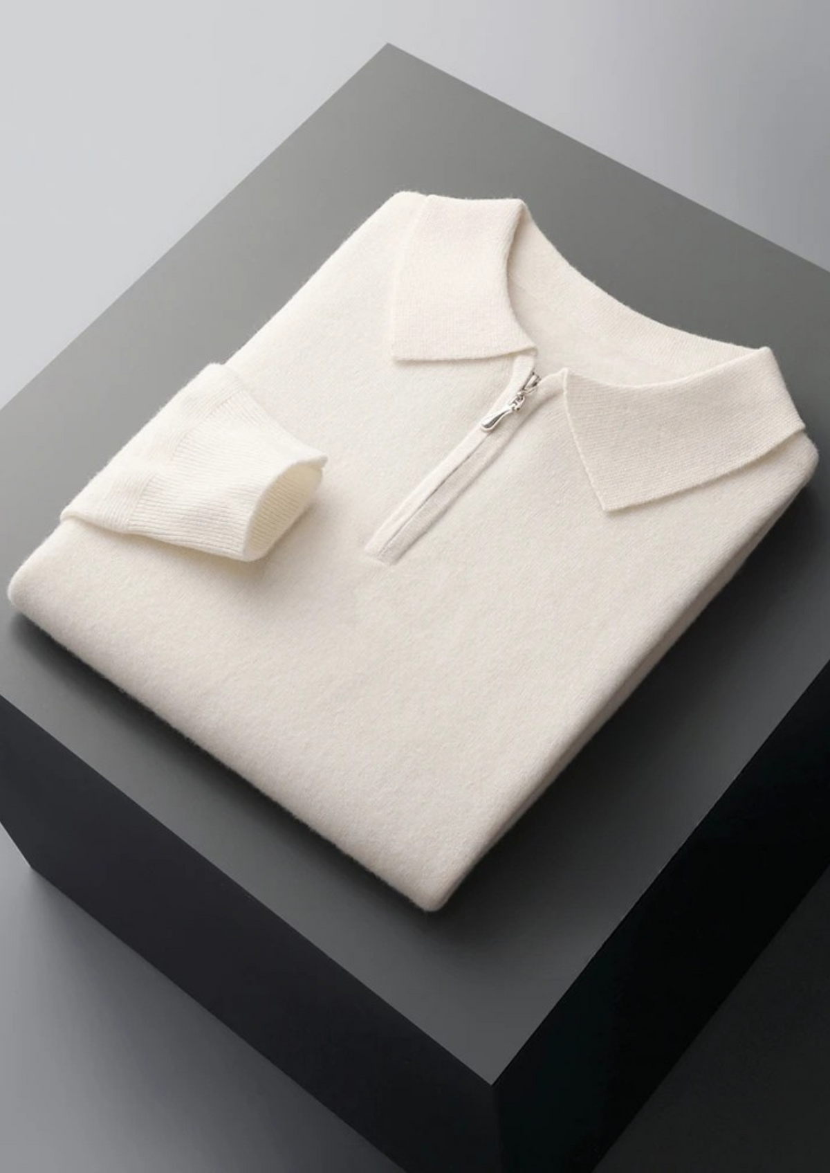 Pure Extra-Fine Merino Wool Half Zip Polo, view 12