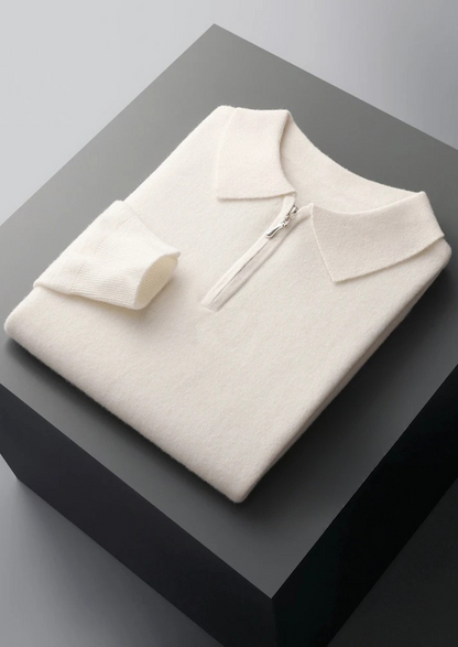 Pure Extra-Fine Merino Wool Half Zip Polo, view 12