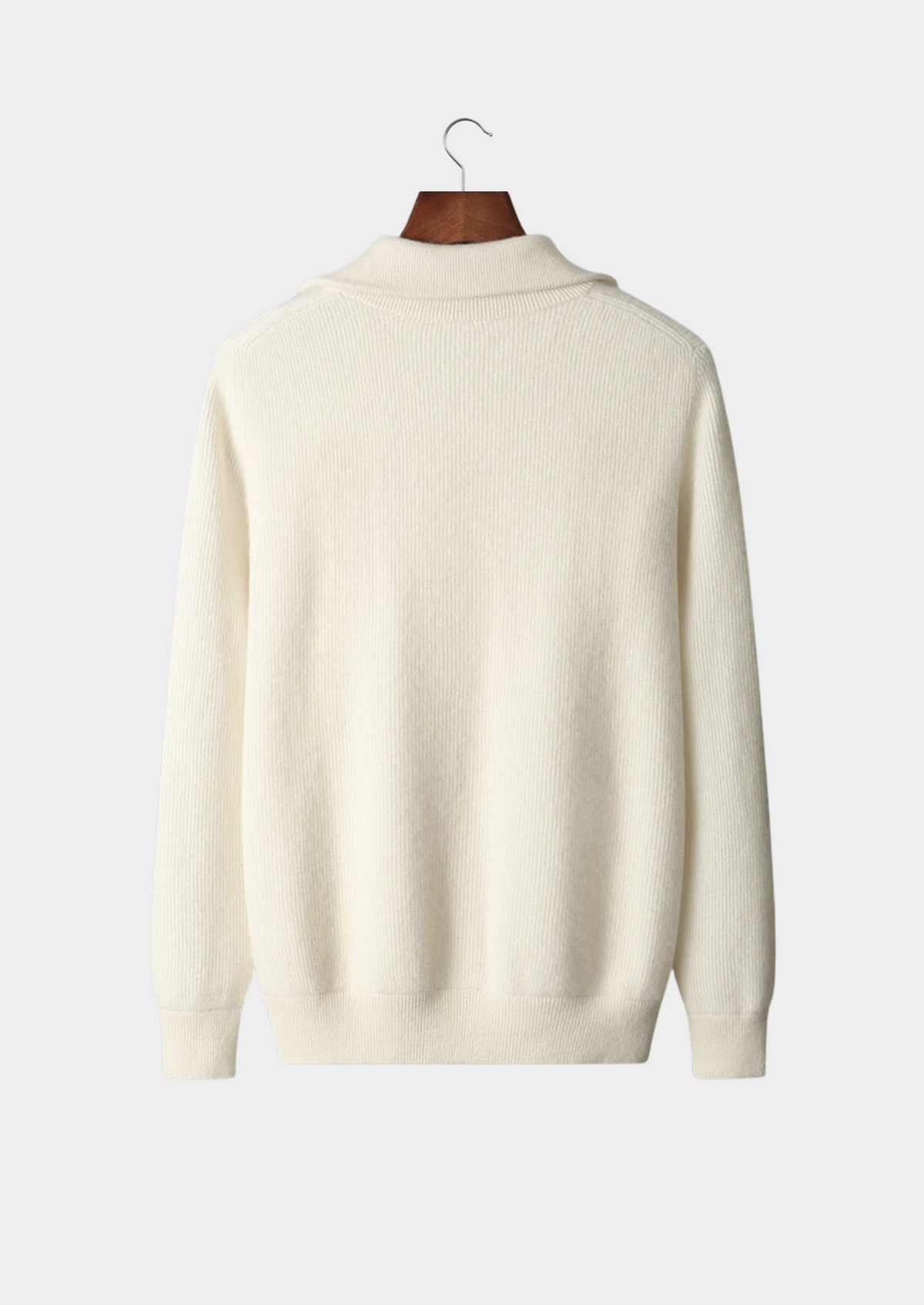 Pure Extra-Fine Merino Wool Ribbed Zipper Cardigan, view 2