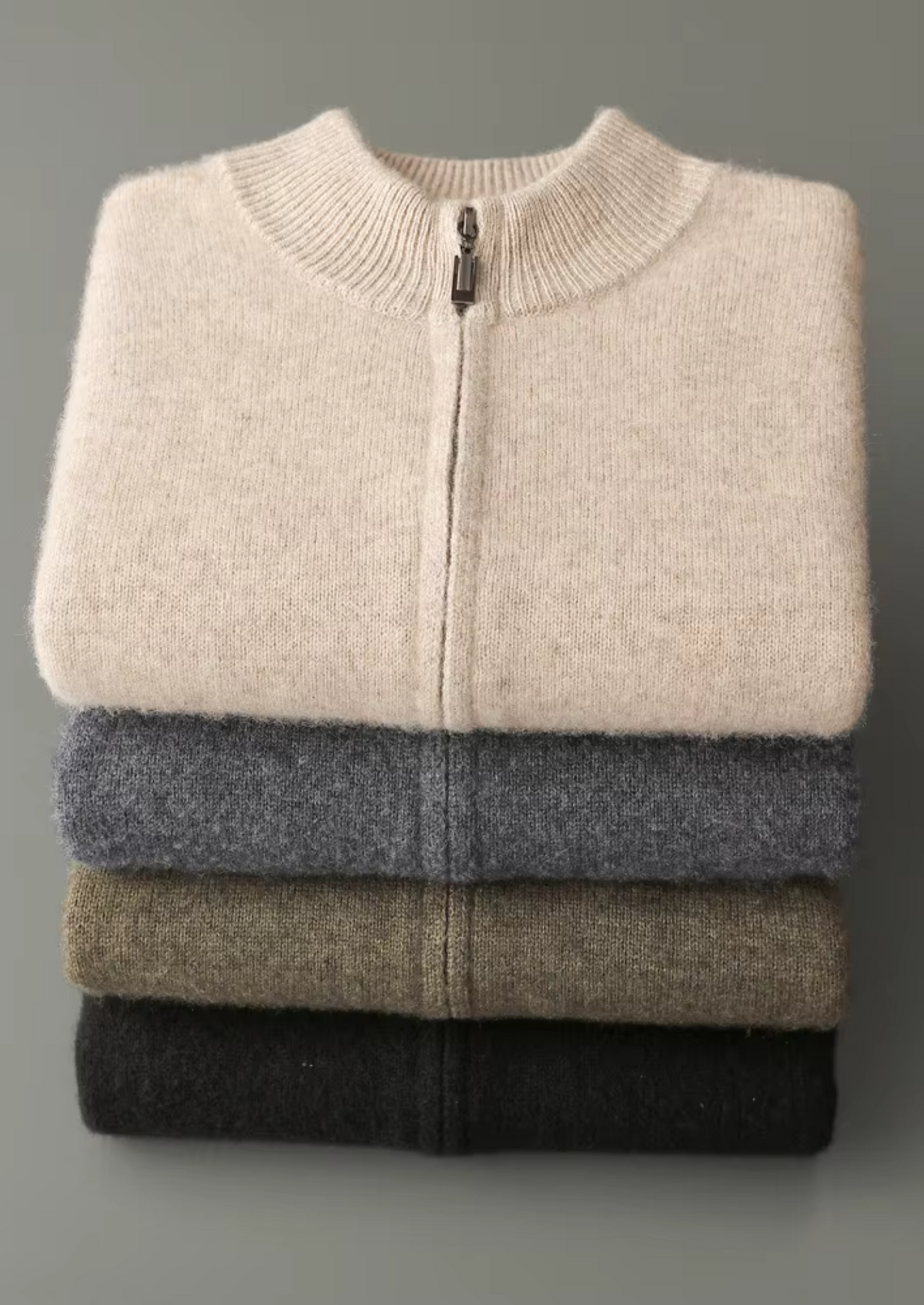 Pure Extra-Fine Merino Wool Zipper Cardigan, view 9
