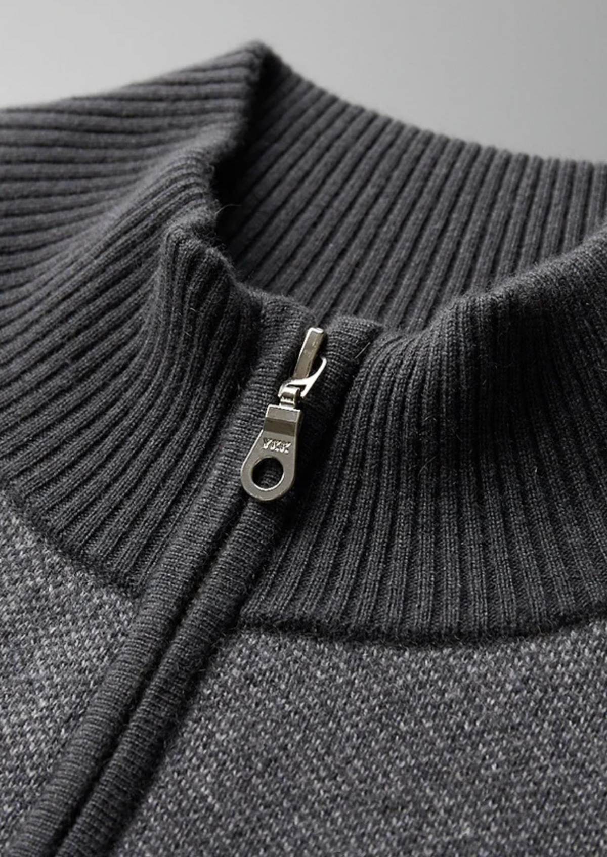 Premium Cashmere Jacquard Zip Cardigan, view 6