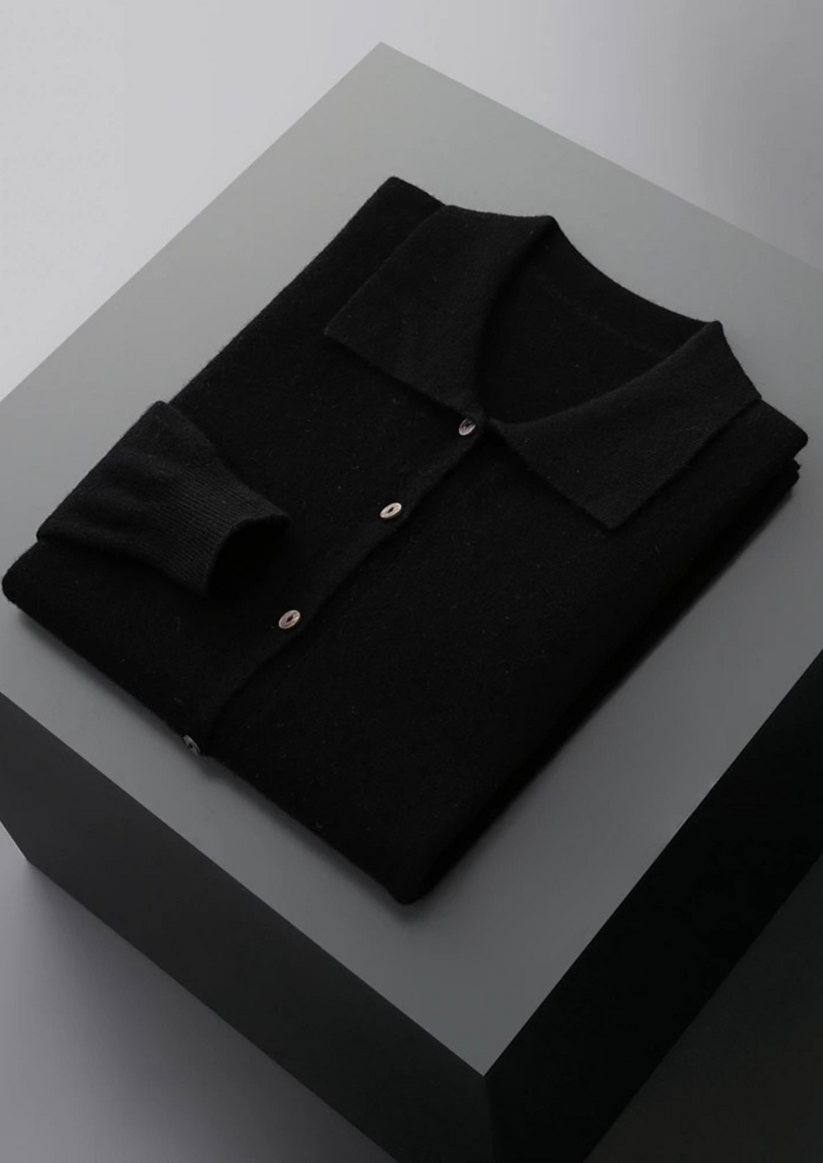 Pure Extra-Fine Merino Wool Polo Cardigan, view 12