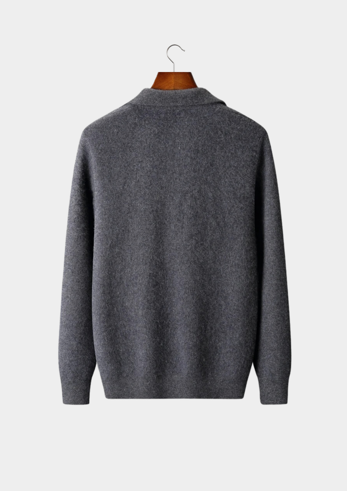 Premium Cashmere Zip Polo Cardigan, view 2